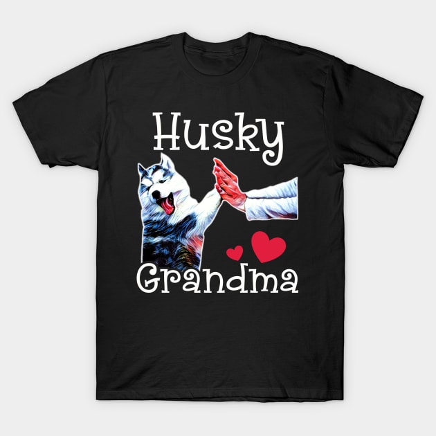 Husky Grandma Dog Mom Lover T-Shirt by Xonmau